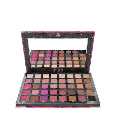 W7 Love Fest Pressed Pigment Palette - 40 Playful Party Colors With Matte Shimmer Glitters - Flawless Long-Lasting Bold Makeup