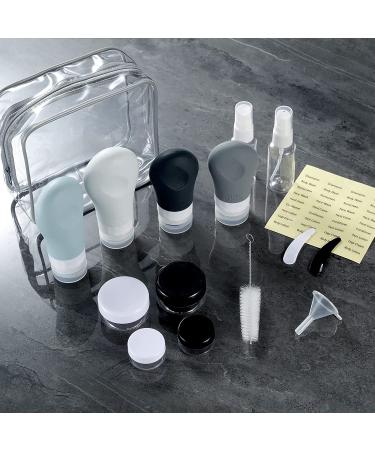 Gemice TSA Approved Travel Bottles - Leak Proof Silicone Squeezable Containers Set (16 Pack) - Grey - Buy Online on SooperMarket.com