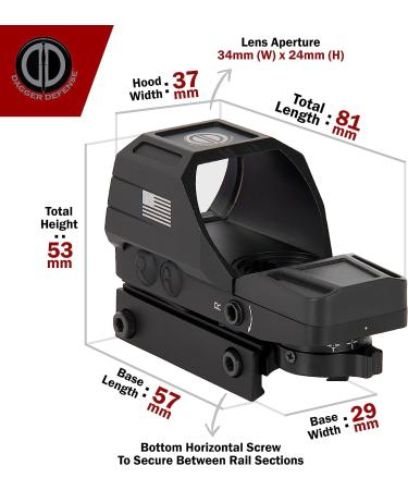 Veteran Owned DD119X Battle Flag Red Dot Reflex Sight Scope - Black - Buy Online on SooperMarket.com