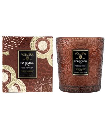 Voluspa Forbidden Fig Classic Boxed Candle 9 oz 60 Hour Burn Time All Natural Wicks and Coconut Wax for Clean Burning Vegan Poured in The USA