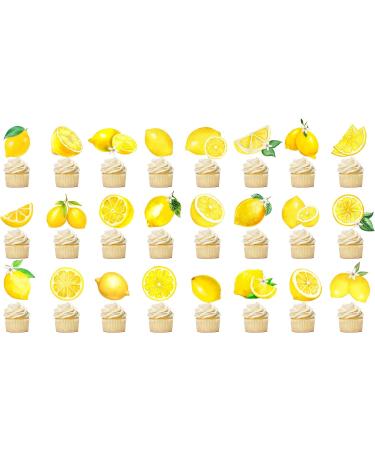 48pcs Lemon Dessert Cupcake Topper Summer Main Squeeze Party Theme Decor for Lemonade Engagament Party Baby Shower Birthday Party Cake Decorations Supplies - Buy Online on SooperMarket.com