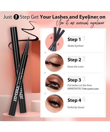 JIMIRE False Eyelashes Wispy Fluffy Cat Eye 6D Volume Russian Strip D Curl Faux Mink Lashes with 2 in 1 Magic Eyelash Glue and Tweezers Look Like Lash Extension 7 Pairs Pack - Buy Online on SooperMarket.com