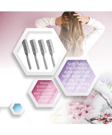 Dukal Pack of 12 Gray Plastic Hairbrushes - 8 Inch Gentle Brushing for Healthy Hair Maintenance - Convenient Rounded Bristles for Proper Hair Care - Buy Online on SooperMarket.com