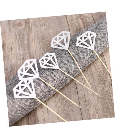 Vaguelly 150 Pcs Gold Diamond Topper Fruitcakes Wedding D cor Cake Diamonds Wedding Diamond Glitter Diamond Home Ornament Fruit Cake Glitter Wedding Cupcake Picks Commemorate Toothpick - Buy Online on SooperMarket.com