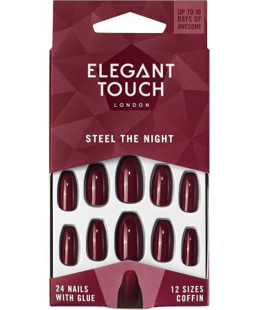 Elegant Touch Colour False Nails Steel the Night Oval Shape (previously known as After Dark) 24 Nails with Glue included & Colour Nails - Power Trip - Shimmer Dusky Rose - Oval Shape Variety Pack + Shimmer Dusky Rose - Buy Online on SooperMarket.com