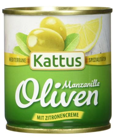 Kattus Spanish green olives filled with lemon cream pack of 8 (8 x 200g) with lemon cream 200 g (pack of 8)