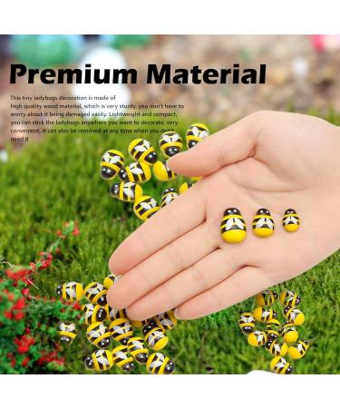 Lxnoap Mini Wooden Bees - 100 Pack Adhesive Embellishments for DIY Crafts and Scrapbooking - Buy Online on SooperMarket.com