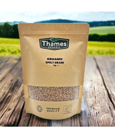 Thames Organic Spelt Grain Nutty & Hearty Versatile Whole Grain for Baking & Cooking Organic & Non-GMO Rich in Plant Protein & Fiber - Ideal for Vegan Vegetarian Diets 1kg - Buy Online on SooperMarket.com