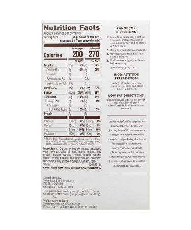 Near East Couscous Roasted Garlic & Olive Oil 5.8 oz. - Authentic Mediterranean Flavor - Buy Online on SooperMarket.com