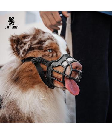Oneigris Soft Dog Muzzle - Durable Rubber Adjustable for Medium & Large Dogs | Prevent Barks Biting & Chewing (XL) - Buy Online on SooperMarket.com