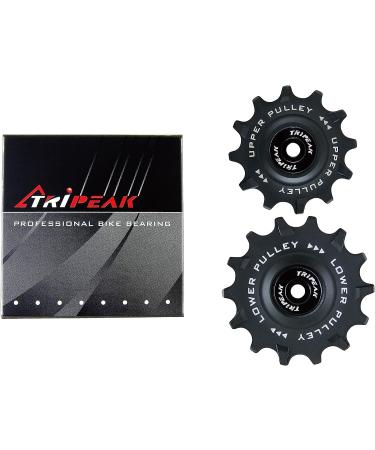 TRiPEAK 12T+14T Shimano Oversized Ceramic/Steel Jockey Wheel Set - 11Speed Dura Ace/Ultegra Rear Derailleur - Black - Buy Online on SooperMarket.com