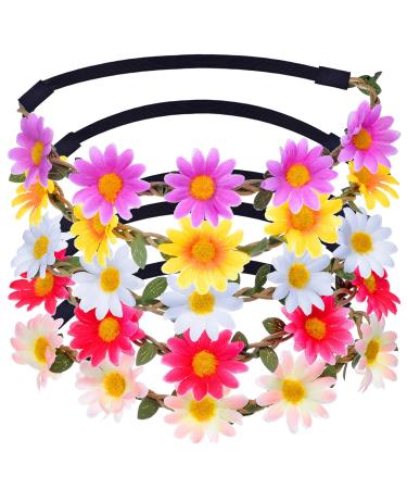Multicolor Floral Headband Set - 5 Pack with Adjustable Elastic Band | Stylish Accessories for All Occasions | International Shipping Available - Buy Online on SooperMarket.com