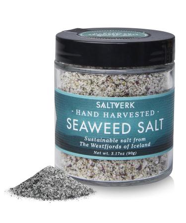 Saltverk Seaweed Sea Salt - 3.17 Ounces Jar - Hand Harvested Gourmet - Eco-Friendly