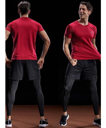 NELEUS Men's Dry Fit Mesh Athletic Shirts - Black red blue - Medium - Buy Online on SooperMarket.com