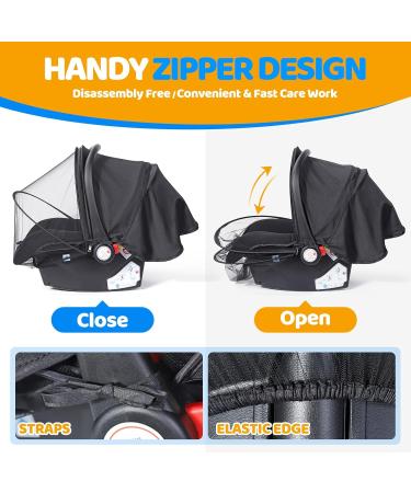 Buy Orzbow 2-in-1 Insect & Sun Protection for Baby Seats | Breathable UPF 50+ Sun Sail & Universal Mosquito Net for Maxi-Cosi Cybex Joie Black Deluxe - Buy Online on SooperMarket.com