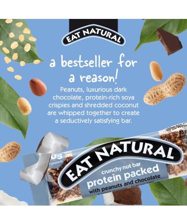 Eat Natural Protein Bars - Peanuts & Chocolate Nut Bar 20 x 45g - Gluten Free & Seriously Crunchy Snack Bars - 20 Count Pack - Buy Online on SooperMarket.com