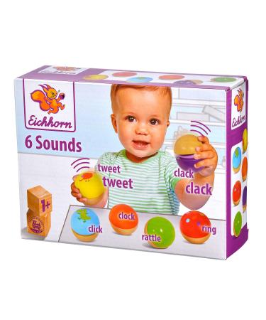 Eichhorn - sound balls - 6 colorful wooden balls with sound that make different noises for children and babies from 12 months wooden toys