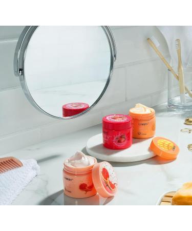 Whipped Body Butter Cream Trio - Mango, Pink Grapefruit, Strawberry Scents | Shea Enriched | Hydrating Moisturizer for Normal to Dry Skin | Men & Women | 3pc - Buy Online on SooperMarket.com