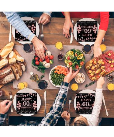 40 Ros gold Napkin Set for 60th Birthday | Stylish 33x33cm Paper Napkins for Men & Women | Perfect Party Decoration - Buy Online on SooperMarket.com