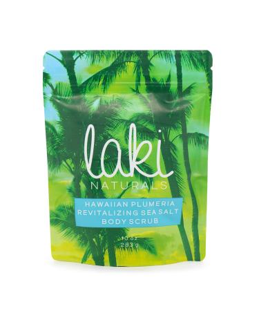 Laki Naturals Body Scrub | Sea Salt Body Scrub Exfoliating Body Scrub with Dead Sea Salt Volcanic Clay and Aloe Hawaiian Detox Scrub Natural Body Scrub (10oz) (Hawaiian Plumeria)
