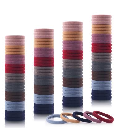 100PCS 2 Inches Dark Hair Ties for Women Girls  Sublaga Seamless Thick Hair Band  Elastic Hair Ties No Damage Ponytail Holder (Dark color)