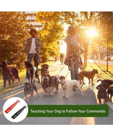 Fannas Dog Whistle - 2 Pack Adjustable High Frequency Dog Training Whistles with Free Pipe Band - Loud & Effective Recall Trainer - Black/Red - Buy Online on SooperMarket.com