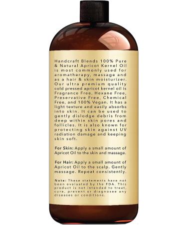 Handcrafted 100% Pure Apricot Kernel Oil - Premium Cold Pressed Carrier Oil for Aromatherapy and Skin Moisturizing - 16 fl. Oz - Buy Online on SooperMarket.com