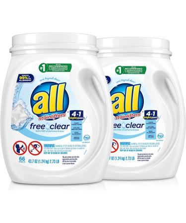 Free Clear Laundry Detergent with Stainlifters for Sensitive Skin - 132 Count Total - Buy Online on SooperMarket.com