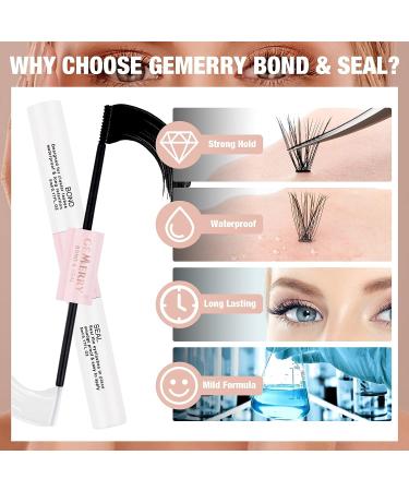 GEMERRY Lash Bond & Seal Cluster Glue | Long Retention 48-72 Hours, Waterproof, Latex-Free DIY Eyelash Extensions Glue 10ml | Individual Lash Clusters - Buy Online on SooperMarket.com