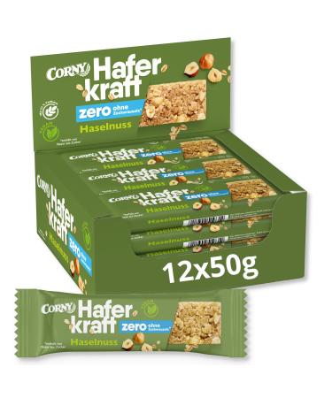 Oat Bar Corny Haferkraft Zero Hazelnut Whole Grain & Vegan Bulk Pack 12x50g Hazelnut Single Bar