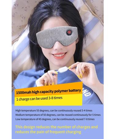 Ewarmer Cordless Rechargeable Heated Eye mask for Dry Eyes - Stye Eye Treatment Warm Compress Relieve Blepharitis Pink Eye Hot Compress Therapy Mask Steam Eye Mask with Sound Reminder (Grey) Gray - Buy Online on SooperMarket.com