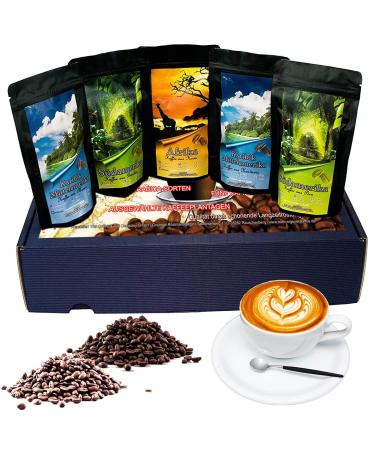 Global Coffee Gift Set - 5x65g Whole Bean Coffees from Brazil Honduras Peru Mexico & Kenya | Unique International Coffee Experience - Buy Online on SooperMarket.com