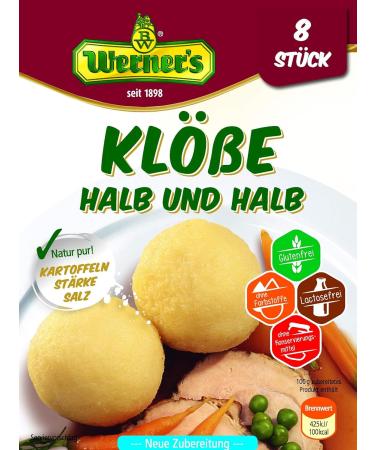 Werner's Gluten-Free Half & Half Dumplings - 8 Pieces 10 Packs Lactose-Free No Dyes or Added Flavors - Perfect for International Shipping - Buy Online on SooperMarket.com