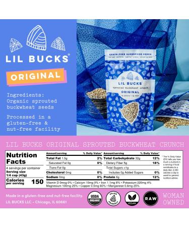 Lil Bucks Paleo Cereal - Sprouted Buckwheat Groats Gluten Free Granola 6 oz (Pack of 3) - Buy Online on SooperMarket.com
