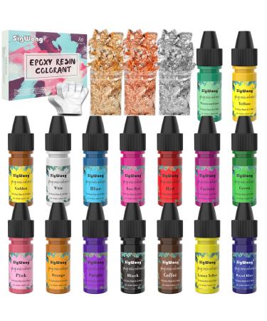 Epoxy Resin Pigment - 16 Color Liquid Translucent Epoxy Resin Colorant  Highly Concentrated Epoxy Resin Dye for DIY Jewelry Making  AB Resin Coloring for Paint  Craft - 10ml Each