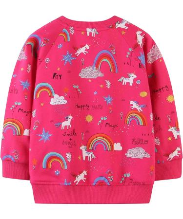 Girls Cotton Sweatshirt for Kids | Long Sleeve Casual Jumper | Age 4-5 Years | Rose Red - Buy Online on SooperMarket.com