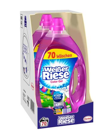 White giant color gel (140 (2 x 70) washloads) color detergent extra strong against stains liquid detergent for fresh and clean laundry in bright colors fresh 140 washloads (2 x 70)