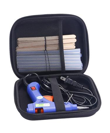 Hot Glue Gun Kit Hot Melt Glue Gun Mini for Crafts with 20 Pcs Glue Sticks and 20 Wood Craft Sticks Hot Mini Glue Guns with Hardshell Carrying Case for School DIY Arts Craft Home Repairs for Kids