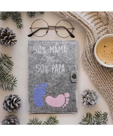 Cozy Raccoon Mutterpass Cover - Felt 50% Mom & Dad | Made in Germany | Personal Gift for Pregnant Moms | Indoor Pockets for Insurance & Ultrasound Images - Buy Online on SooperMarket.com