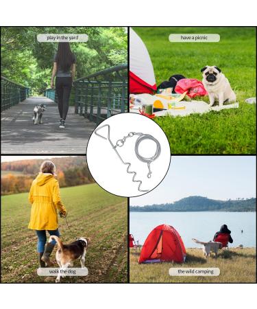 Heavy Duty Dog Stake 40cm With 3m Dog Chains for Outside Steel Spiral Dog Stake for Camping Dog Ground Spike for Outdoor Yard and Camping Puppy Pet and Medium Dogs (Up To 125 Lbs) - Buy Online on SooperMarket.com
