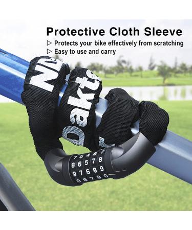 NDakter 5-Digit Combination Bike Chain Lock - Heavy Duty Anti-Theft Security for Bicycle, Scooter, Motorcycle - 3.2 ft Long - Resettable - Black - Buy Online on SooperMarket.com
