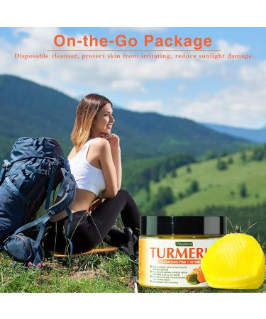 80 Turmeric Cleansing Pads for Face | Vitamin C & B5 Exfoliating Scrub Pads | Maintain Skin's Water & Oil Balance - Buy Online on SooperMarket.com