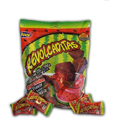 Jovy Revolcaditas Chili Watermelon Candy 6oz Bag - Spicy Watermelon Chili Flavor - 6 Ounce Pack of 1 - Buy Online on SooperMarket.com