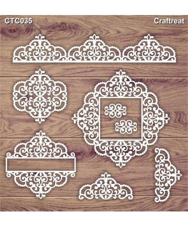 CrafTreat Laser Cut Chipboard Embellishments for Card Making and Scrapbooking - Decorative Motifs - Size: 5.5X6 Inches - Embellishments for Crafting - Laser Cut Chipboard Decorative
