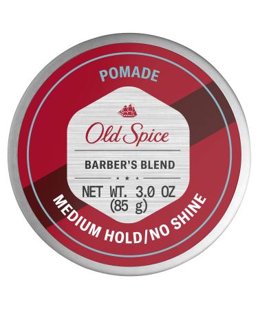Old Spice Hair Styling Pomade for Men, Medium Hold/No Shine, Barber's Blend Infused with Aloe, 3 Ounce