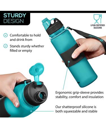 Nomader Collapsible Water Bottle 22 oz Aqua Blue - Leak Proof Twist Cap, BPA Free - Buy Online on SooperMarket.com