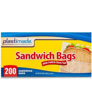 Plastimade 6.5 X 5.5 Sandwich Bags with Fold & Close Top - 800 Count (4 Packs) - Buy Online on SooperMarket.com