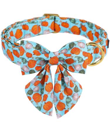 Aring Pet Halloween Dog Color Cotton Cute Pumpkin Dog Halison Completible Blue Pumpkin Pet Halsan Junglands Junge puppies collars for small medium large dogs Large (Pack of 1) C: Halloween Pumpkin