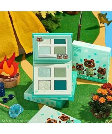 Colourpop Animal Crossing Shadow Palette in "Nook Inc." - Greens Eyeshadow Quad Full Size New without Box