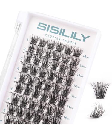 Cluster Lashes SISILILY Individual Lashes 72 Lash Clusters C D Curl Individual Cluster eyelashes DIY Lash Extensions Reusable False Eyelashes 3D Wispy Fluffy Lashes 10-16mm Length (DM17-mix) 72 clusters-DM17